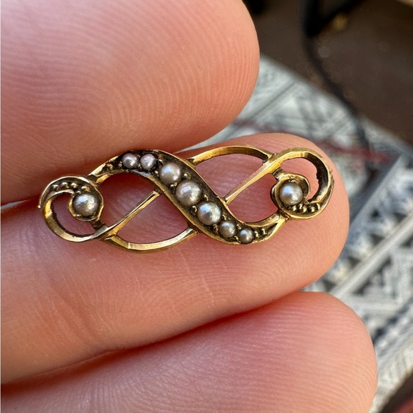 Late 1800's rare solid 14k gold genuine seed pearl pendant - Picture 14 of 14